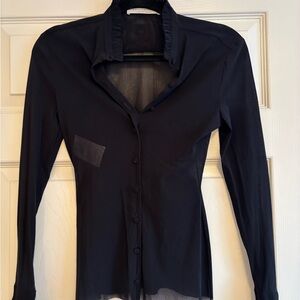 Philosophy Black Button Down Women's Shirt